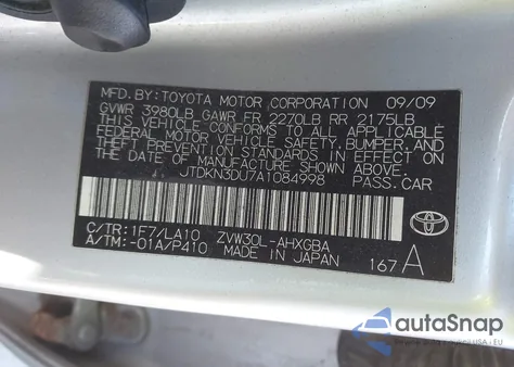 2010 Toyota Prius V from USA, damaged, VIN JTDKN3DU7A1084998